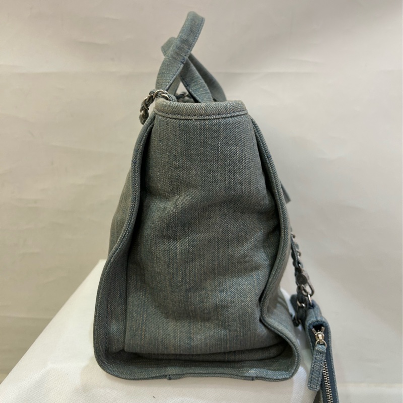 CHANEL仿舊藍灰單寧TOTE 中號-3