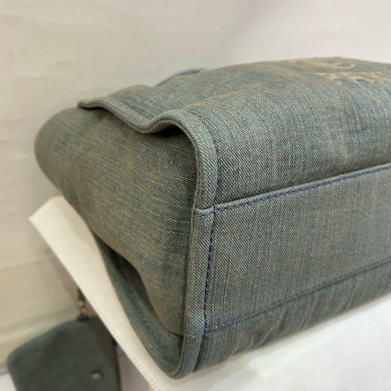CHANEL仿舊藍灰單寧TOTE 中號-5
