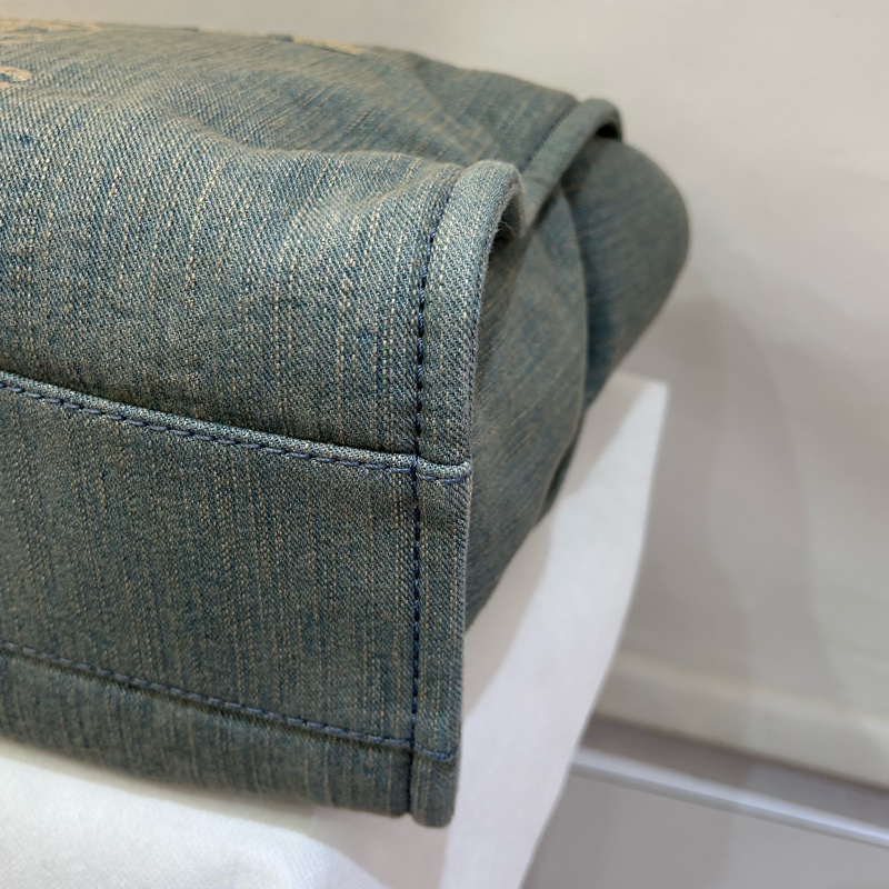 CHANEL仿舊藍灰單寧TOTE 中號-6