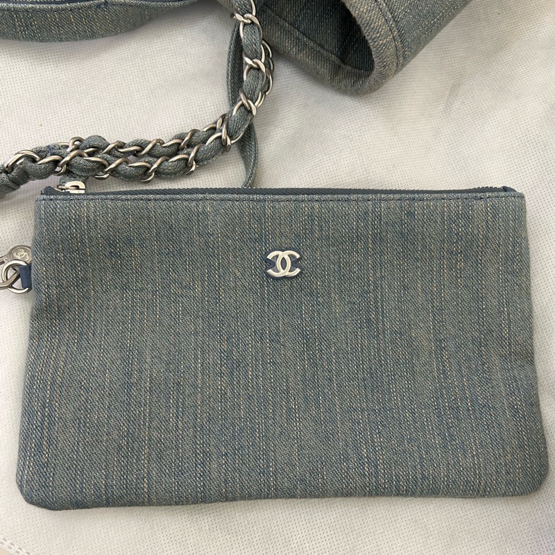 CHANEL仿舊藍灰單寧TOTE 中號-8