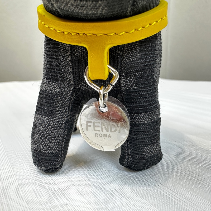 閒置新 芬迪/Fendi Ito Charm 黑色小狗鑰匙夾吊飾布質 5x12x10.5cm-7
