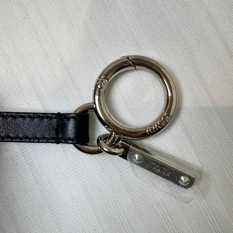 閒置新 芬迪/Fendi Ito Charm 黑色小狗鑰匙夾吊飾布質 5x12x10.5cm-8