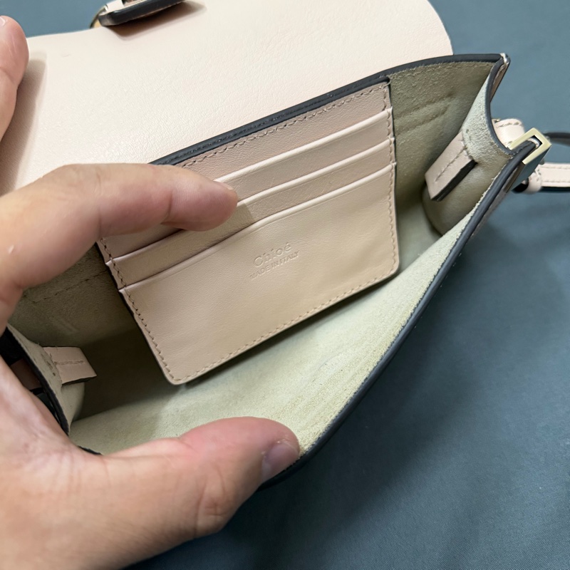 Chole Mini Woc 小牛皮拼接鏈條肩背包-7