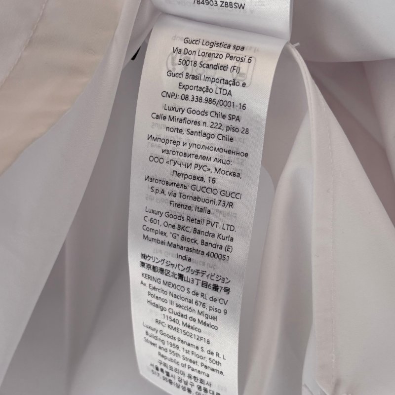 ::GUCCI:: 設計感 白色馬銜釦造型 新款開襟襯衫 造型襯衫 男女皆可-23
