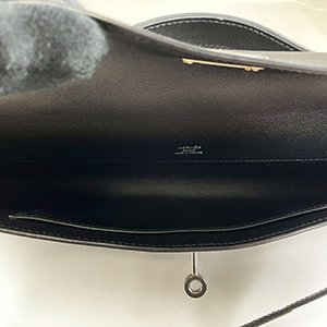 ＊奢華大道國際精品＊【H0388】HERMES黑色 SWIFT牛皮 KELLY CUT 銀釦手提/晚宴包-6