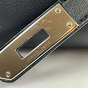 ＊奢華大道國際精品＊【H0388】HERMES黑色 SWIFT牛皮 KELLY CUT 銀釦手提/晚宴包-7