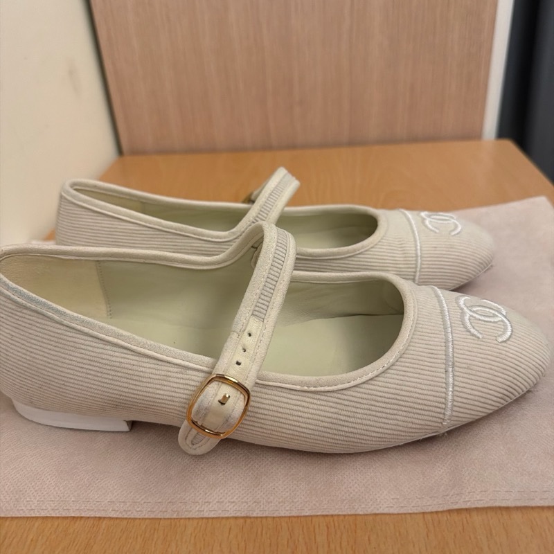 Chane|24S瑪麗珍平底小白鞋 尺吋38C-1