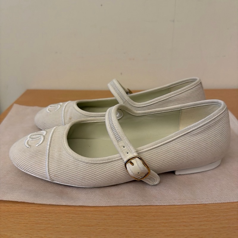 Chane|24S瑪麗珍平底小白鞋 尺吋38C-4