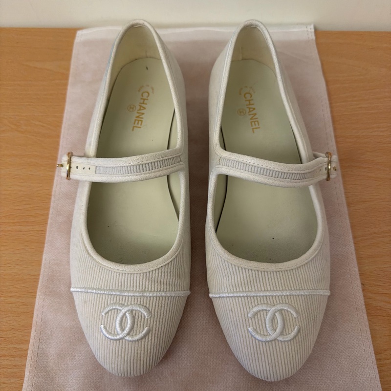Chane|24S瑪麗珍平底小白鞋 尺吋38C-5