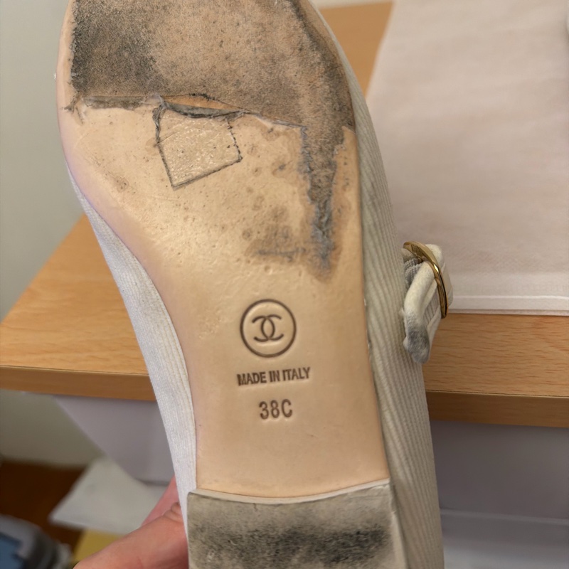 Chane|24S瑪麗珍平底小白鞋 尺吋38C-14