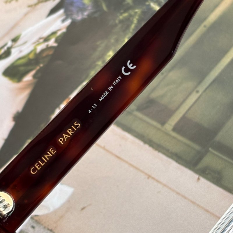 ::CELINE:: Triomphe 01 經典凱旋門 玳瑁色橢圓框墨鏡 太陽眼鏡 Sunglasses-5