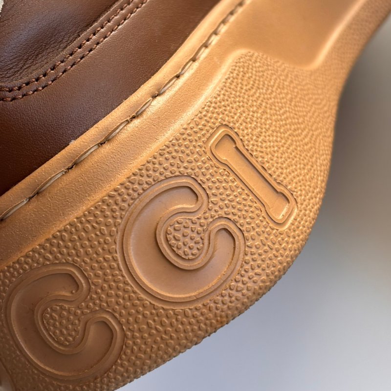 ::GUCCI:: 焦糖色皮革 GG緹花 綁帶休閒鞋 板鞋 餅乾鞋 8.5號-27