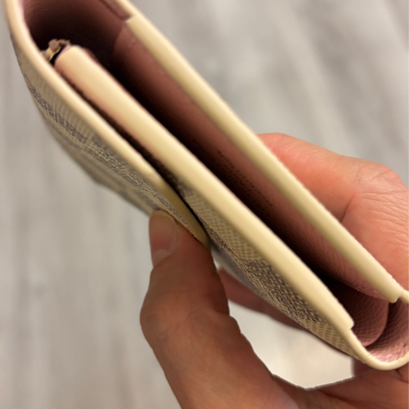 LV棋盤白小錢包-10