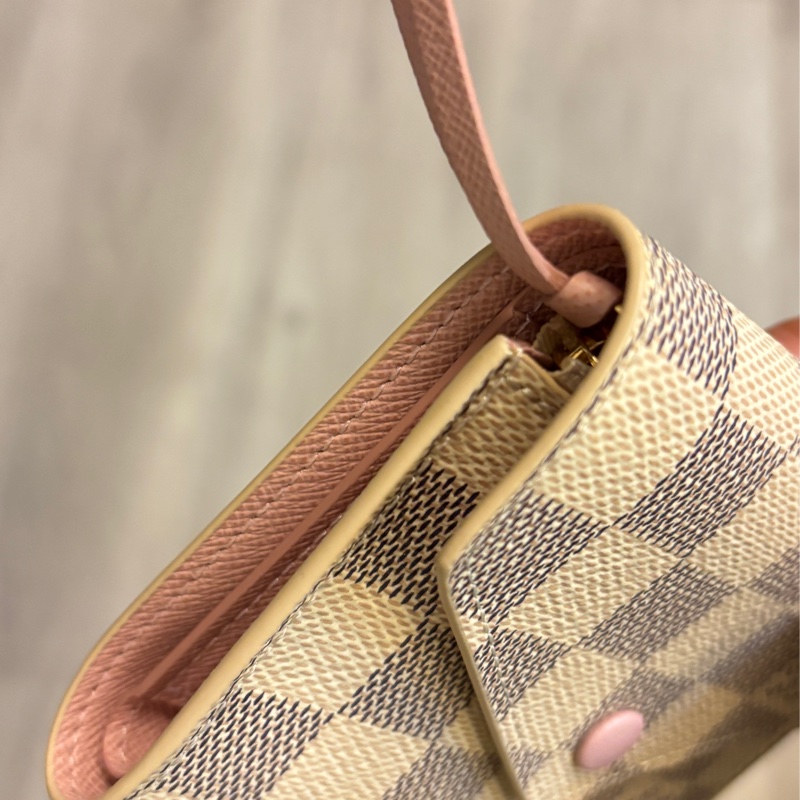 LV棋盤白小錢包-11