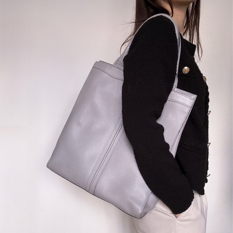 Valextra 灰色真皮包 腋下包 手提包 電腦包 意大利製-0