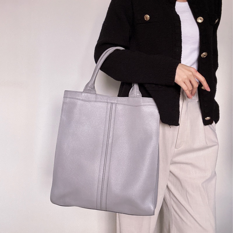 Valextra 灰色真皮包 腋下包 手提包 電腦包 意大利製-1