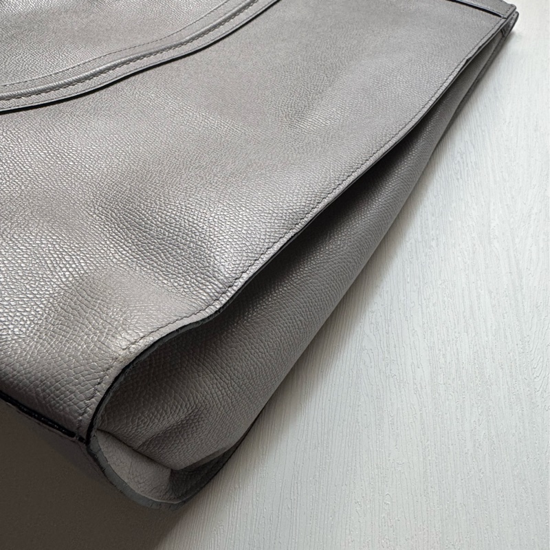 Valextra 灰色真皮包 腋下包 手提包 電腦包 意大利製-10