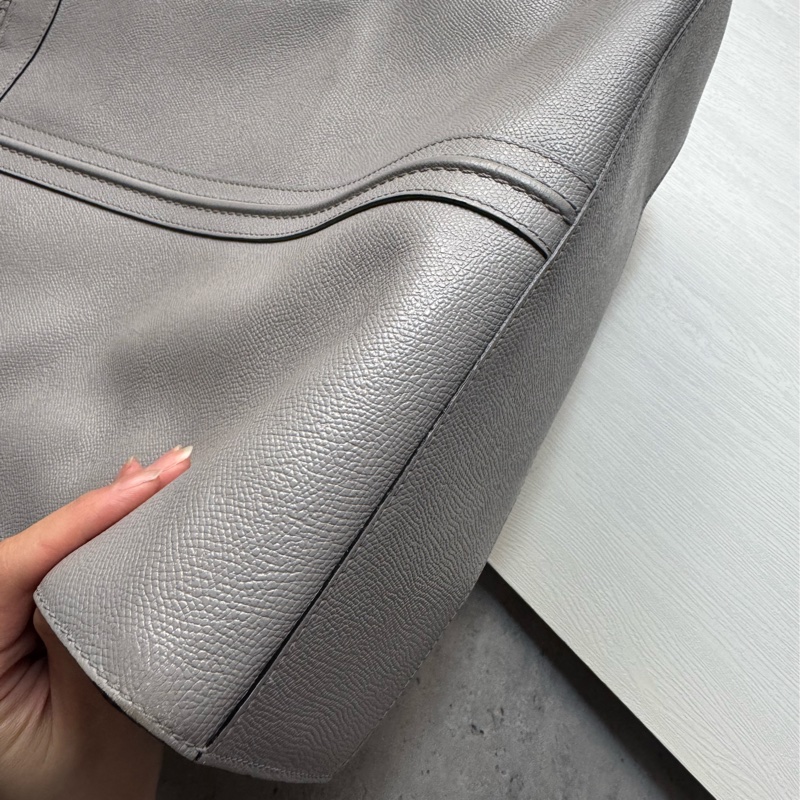 Valextra 灰色真皮包 腋下包 手提包 電腦包 意大利製-12