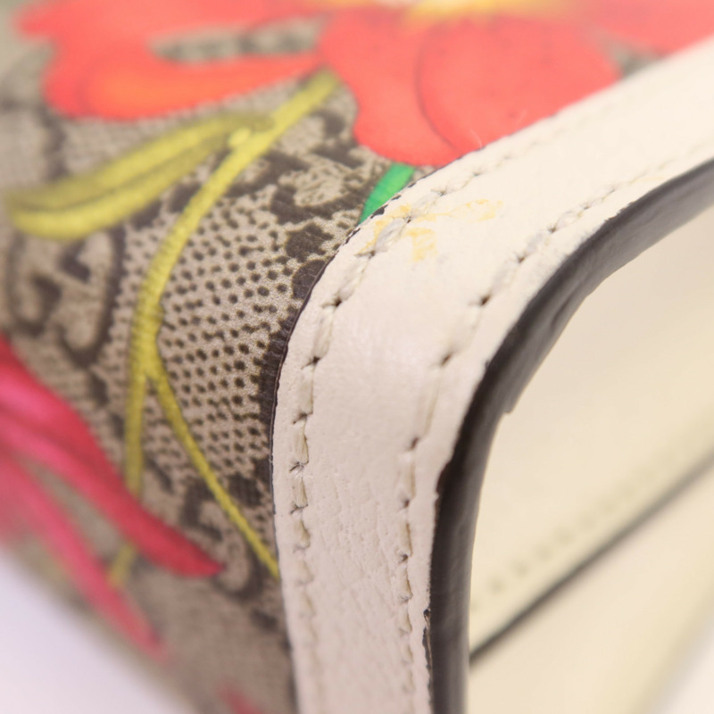 GUCCI 塗層帆布Ophidia GG Flora鏈帶肩背袋-6