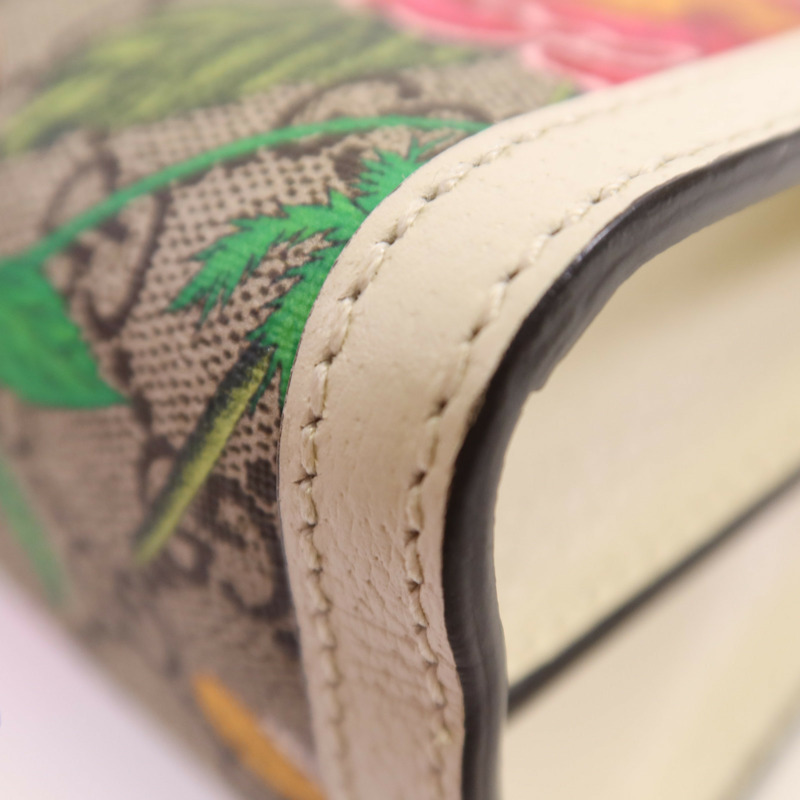 GUCCI 塗層帆布Ophidia GG Flora鏈帶肩背袋-8