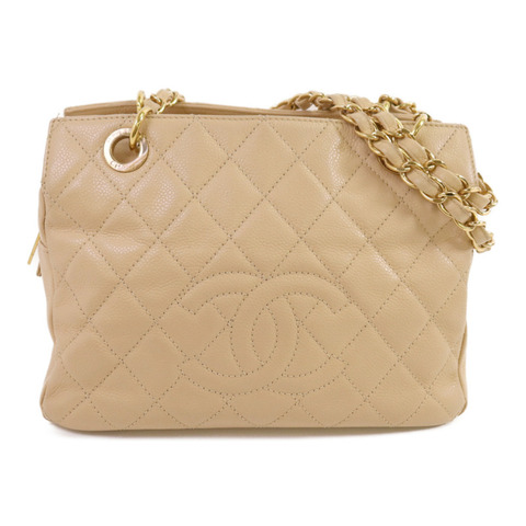 CHANEL 牛皮皮革Chain Shoulder金扣鏈帶肩背袋