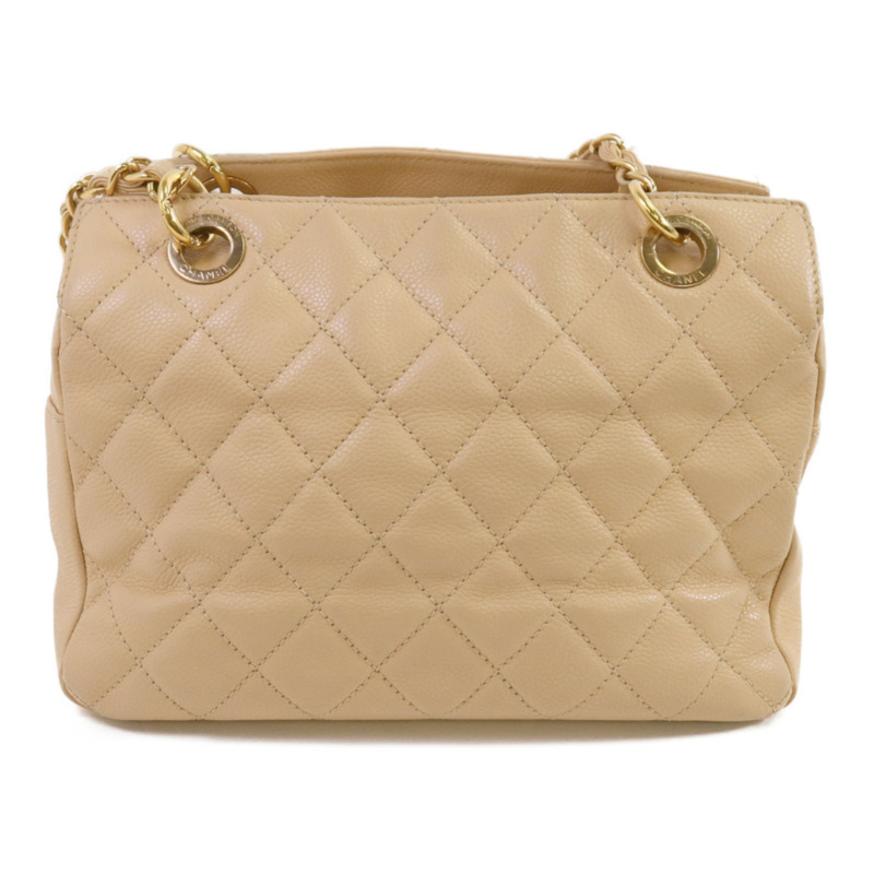 CHANEL 牛皮皮革Chain Shoulder金扣鏈帶肩背袋-1