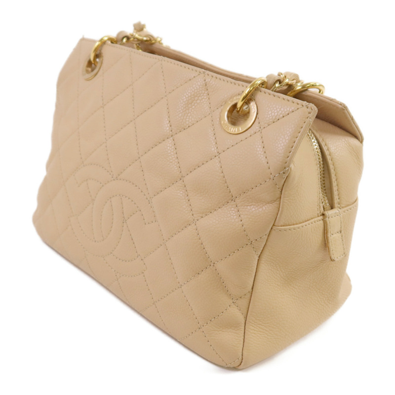 CHANEL 牛皮皮革Chain Shoulder金扣鏈帶肩背袋-2