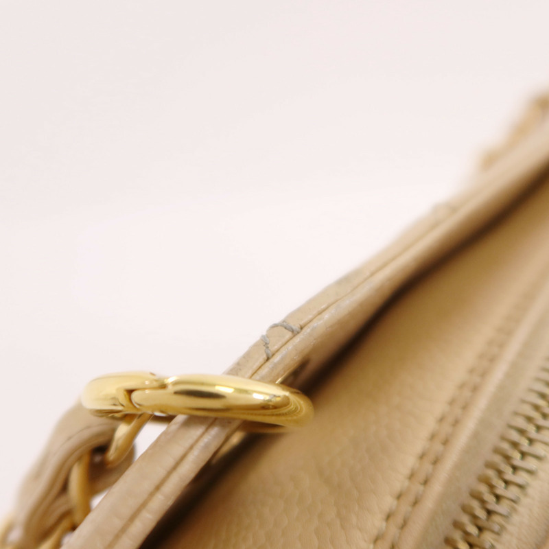 CHANEL 牛皮皮革Chain Shoulder金扣鏈帶肩背袋-12