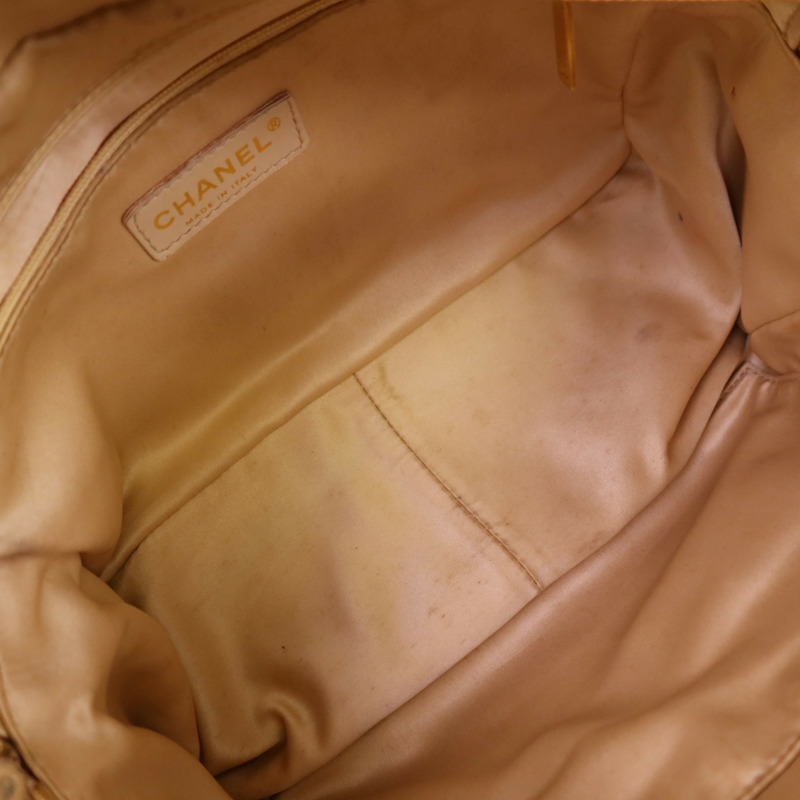 CHANEL 牛皮皮革Chain Shoulder金扣鏈帶肩背袋-13