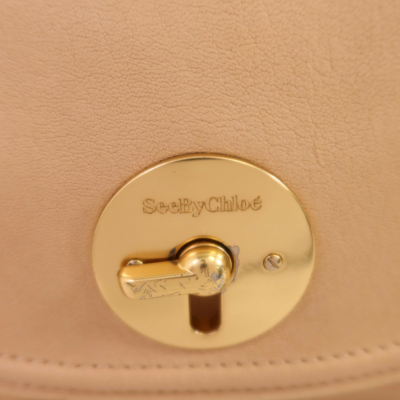 SEE BY CHLOE 牛皮皮革Chain Shoulder金扣鏈帶肩背袋-11