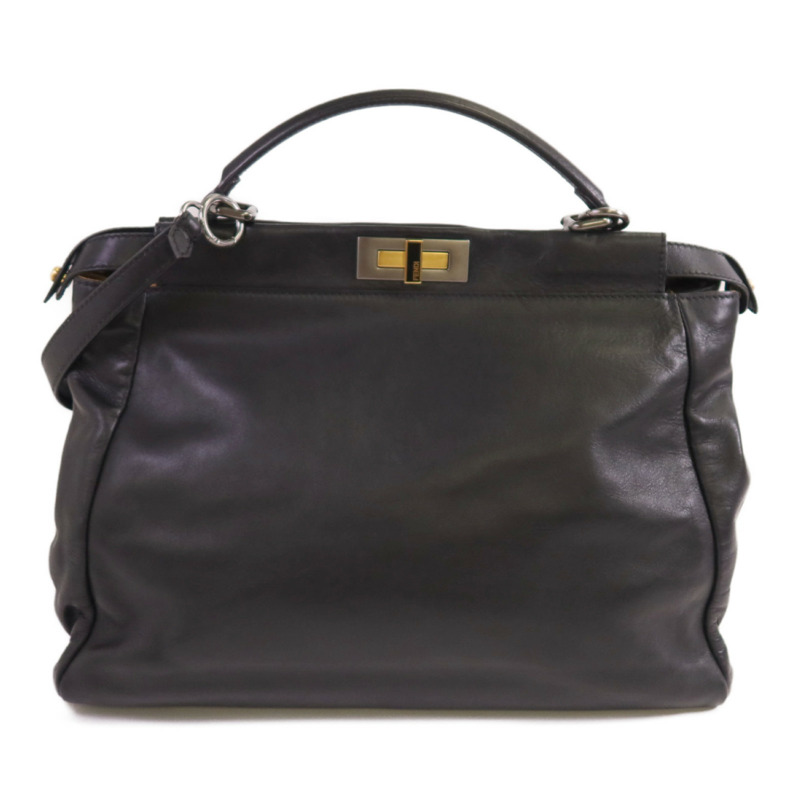 FENDI 牛皮皮革Peekaboo金扣手挽肩背兩用袋-1