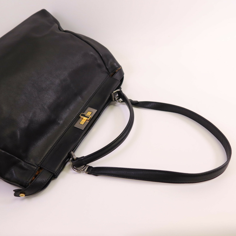 FENDI 牛皮皮革Peekaboo金扣手挽肩背兩用袋-4