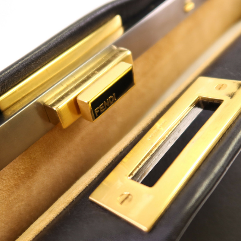 FENDI 牛皮皮革Peekaboo金扣手挽肩背兩用袋-10