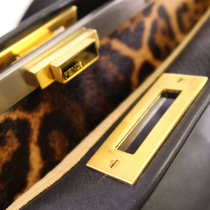 FENDI 牛皮皮革Peekaboo金扣手挽肩背兩用袋-12