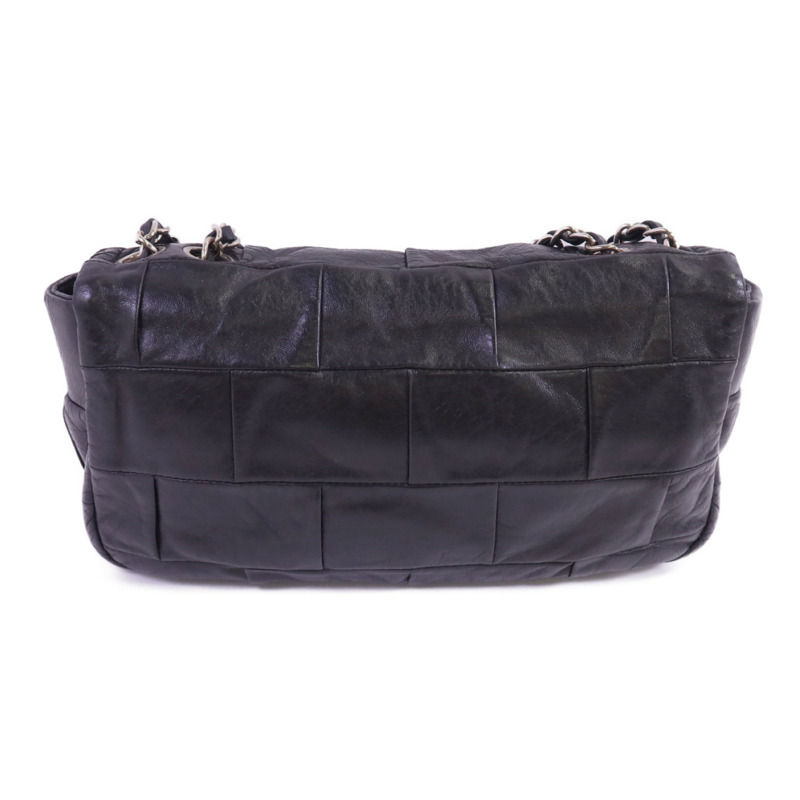 CHANEL 牛皮皮革Chain Shoulder銀扣鏈帶肩背袋-1
