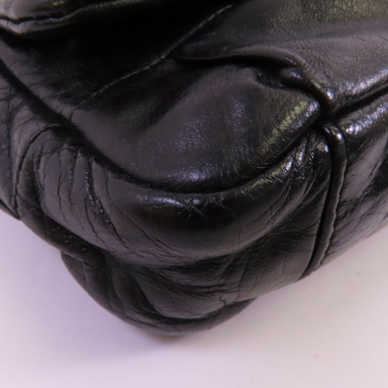 CHANEL 牛皮皮革Chain Shoulder銀扣鏈帶肩背袋-5