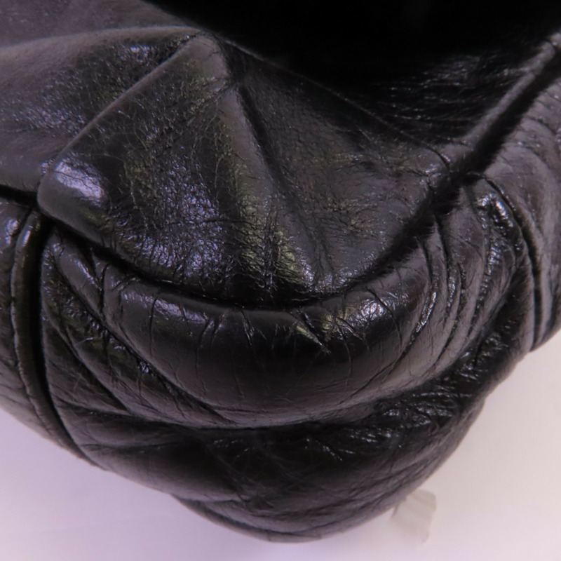 CHANEL 牛皮皮革Chain Shoulder銀扣鏈帶肩背袋-6