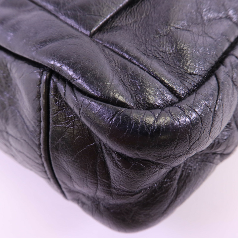 CHANEL 牛皮皮革Chain Shoulder銀扣鏈帶肩背袋-8