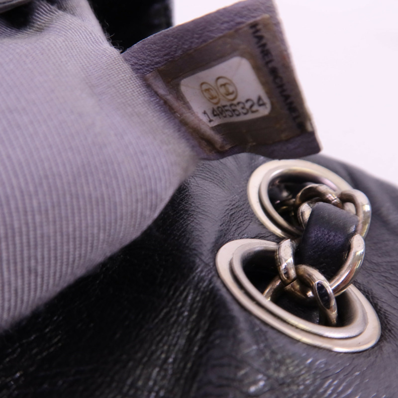 CHANEL 牛皮皮革Chain Shoulder銀扣鏈帶肩背袋-17