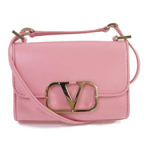Valentino 牛皮皮革V Logo Type Crossbody金扣肩背袋