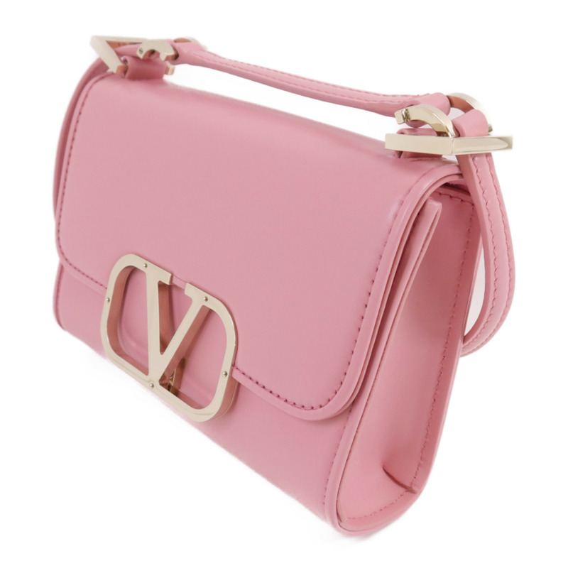 Valentino 牛皮皮革V Logo Type Crossbody金扣肩背袋-2