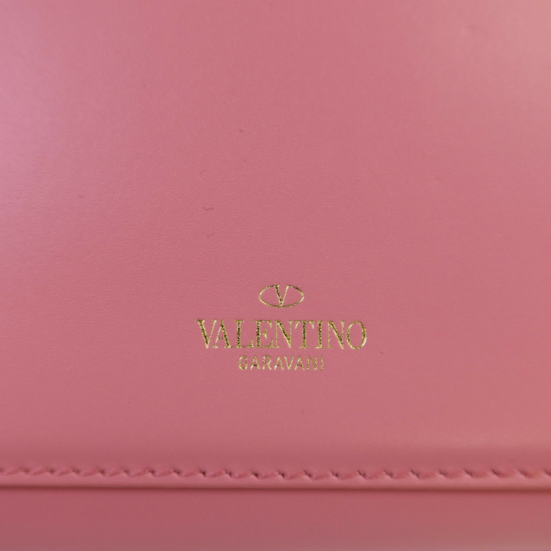 Valentino 牛皮皮革V Logo Type Crossbody金扣肩背袋-9