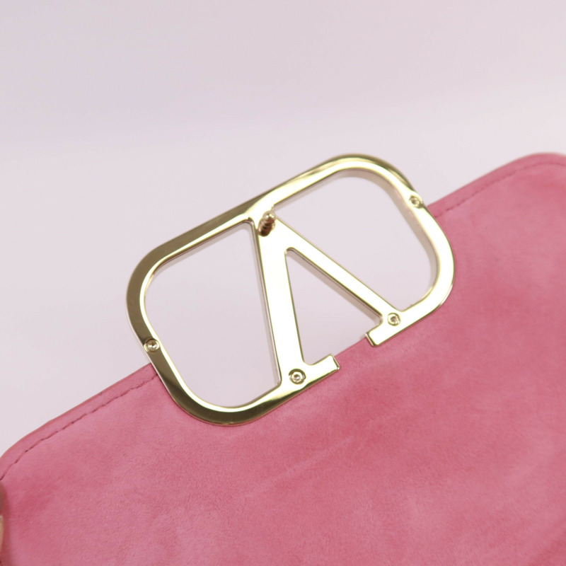 Valentino 牛皮皮革V Logo Type Crossbody金扣肩背袋-12