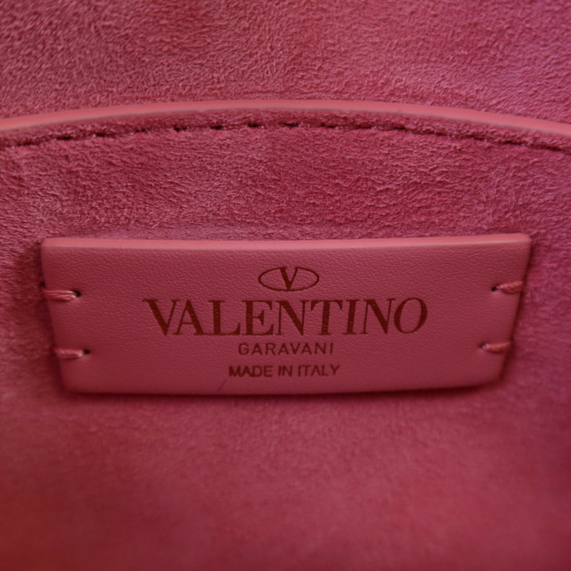 Valentino 牛皮皮革V Logo Type Crossbody金扣肩背袋-15