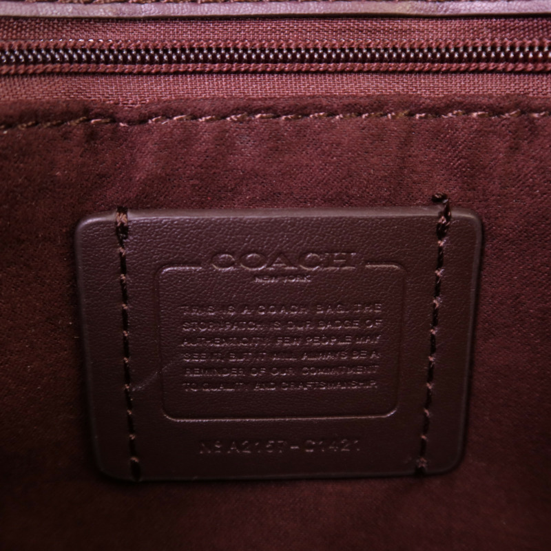 COACH 塗層帆布Chain Shoulder金扣鏈帶肩背袋-13