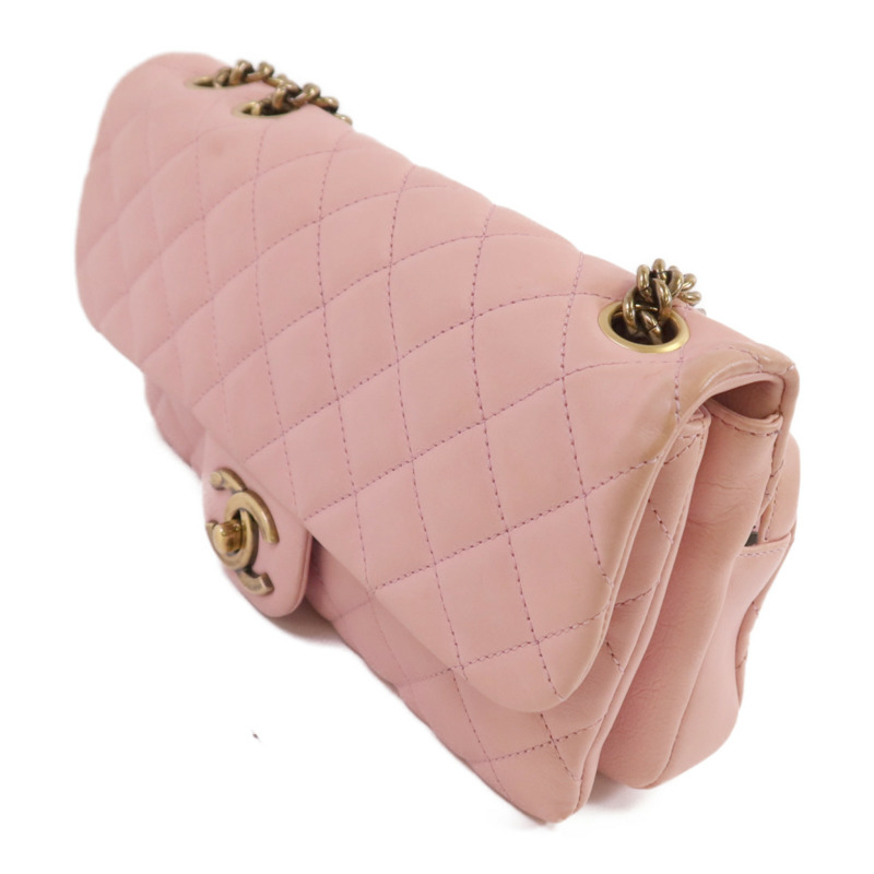 CHANEL 牛皮皮革Chain Shoulder金扣鏈帶肩背袋-2