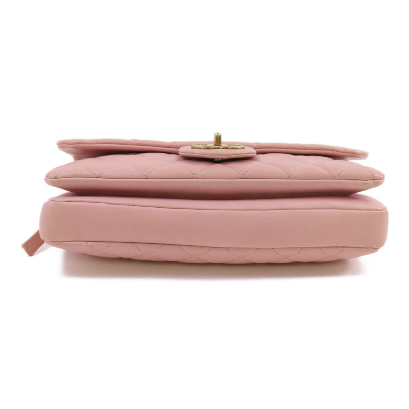 CHANEL 牛皮皮革Chain Shoulder金扣鏈帶肩背袋-3