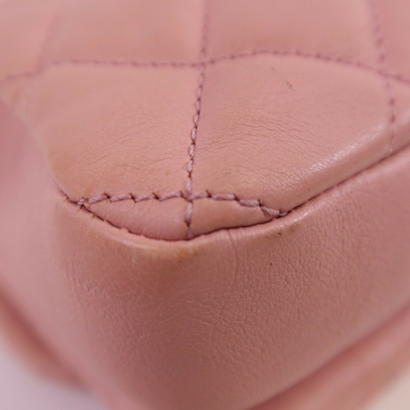 CHANEL 牛皮皮革Chain Shoulder金扣鏈帶肩背袋-9