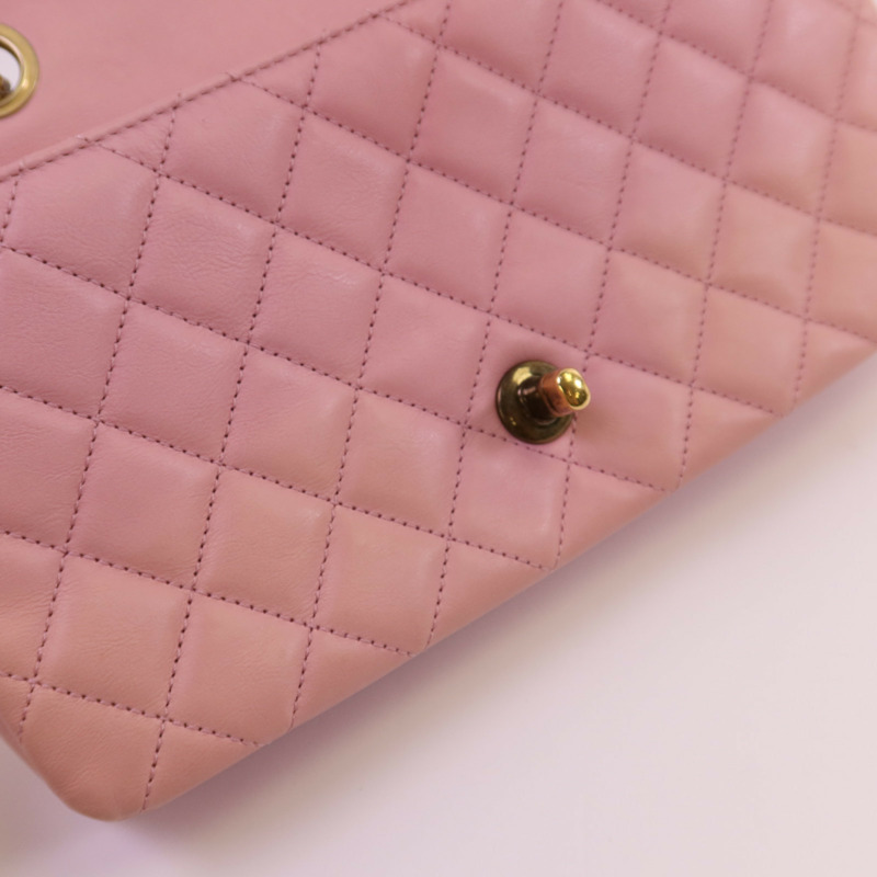 CHANEL 牛皮皮革Chain Shoulder金扣鏈帶肩背袋-15