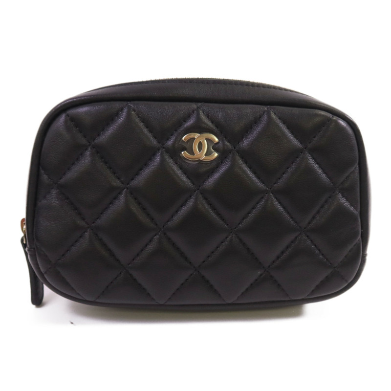 CHANEL 羊皮皮革Pouch金扣手拿包-0